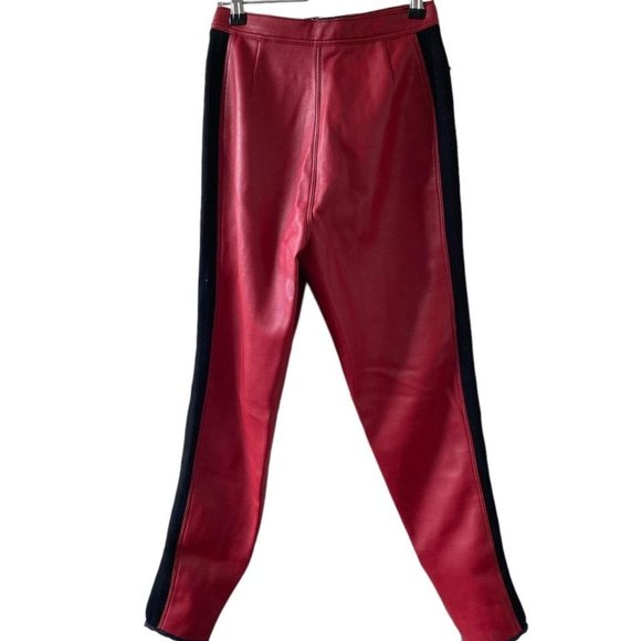 junior gaultier futuristic red pleather zipper pants size 40 - Picture 2 of 4